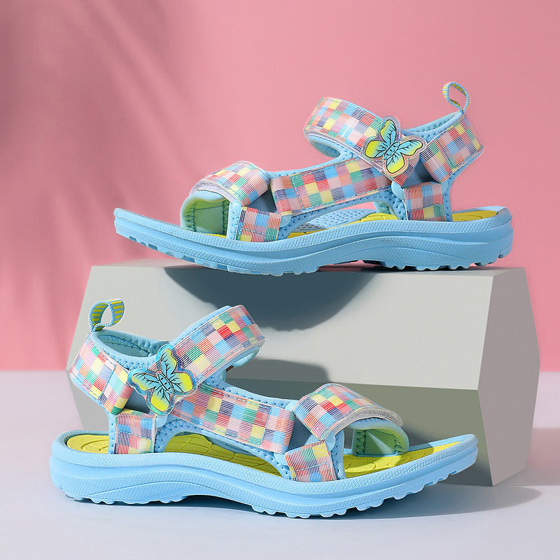 Girls' Toe Beach Sandals, Soft Sole Children Sandals