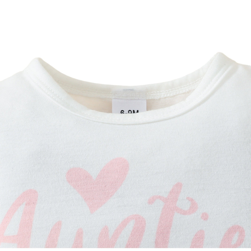 2024 Summer Girls' Letter Printing Onesie Set