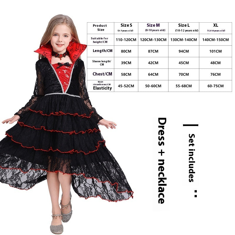 Halloween Witch Vampire Costume Horror Skull Dress Up Performance