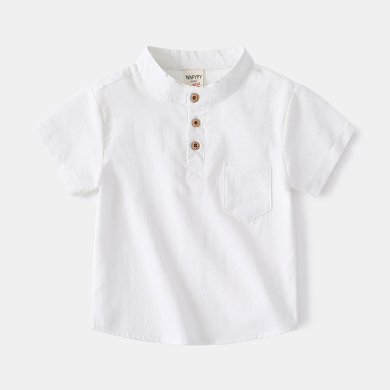 Boys' V-neck Short Sleeve Shirt