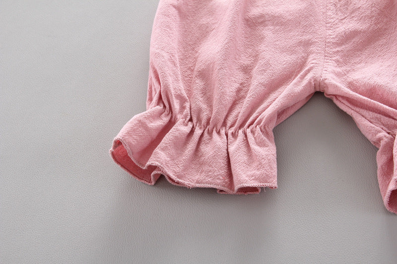 Girls' Sleeveless Top with Solid Color Shorts 2pc Set