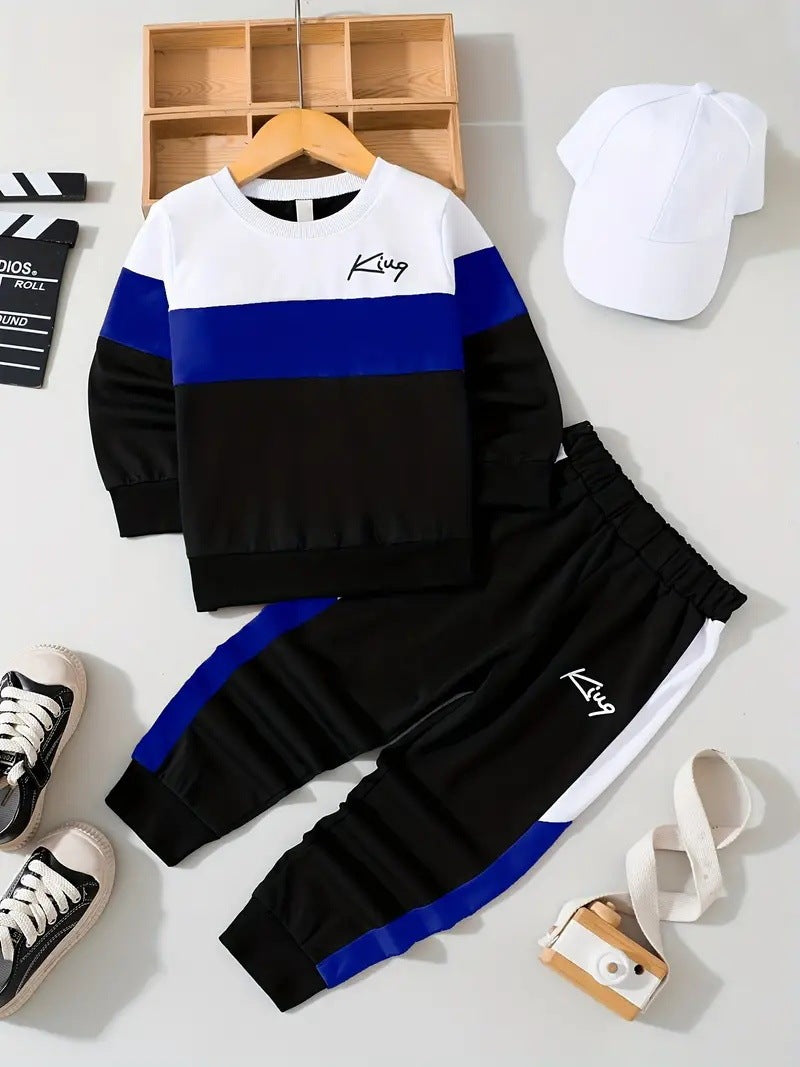 Design Multicolor Hoodie Pants Two-piece Set