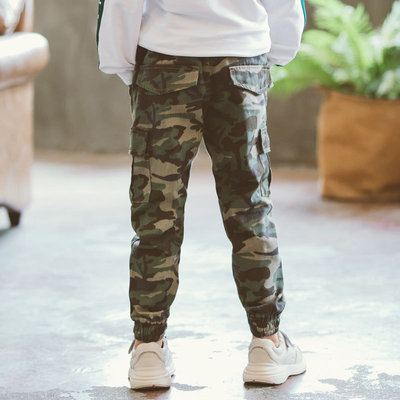 Boys' Sports Military Camouflage Casual Trousers