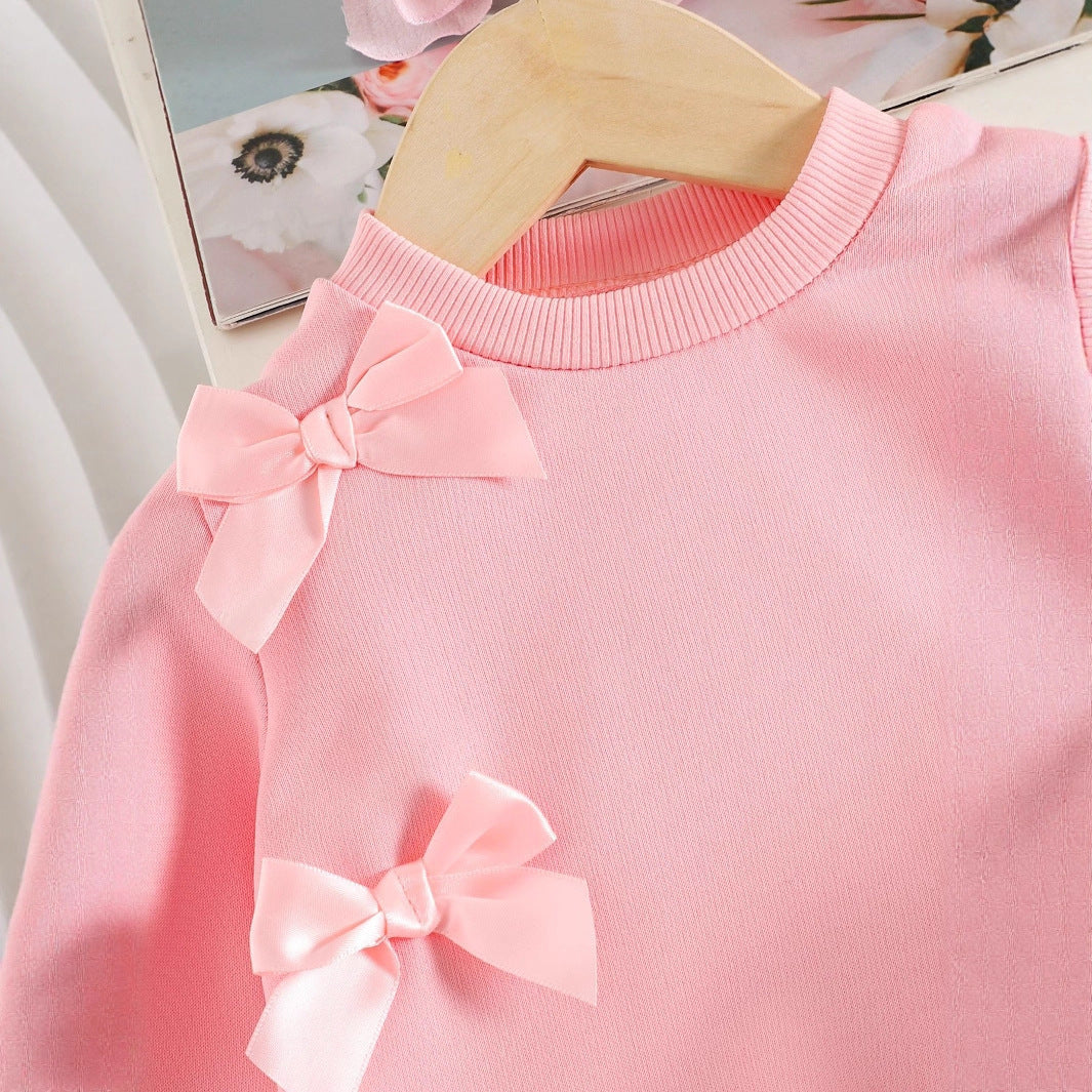 Baby/Toddler Long-sleeved Sweater Denim Pants Two-piece Suit