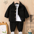 Long Sleeve Solid Color Coat Trousers Suit