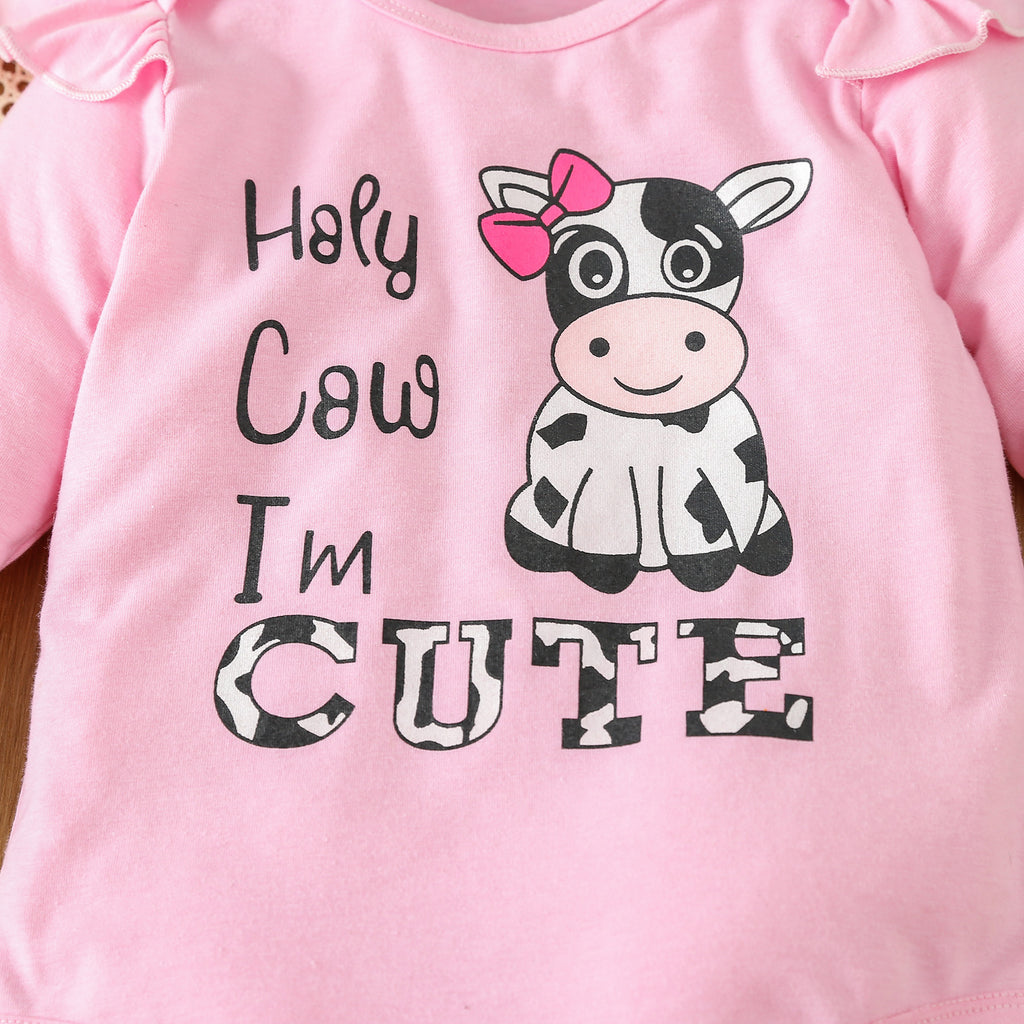 Baby/Toddler Girls' "Holy Cow I'm Cute" 2pc Outfit