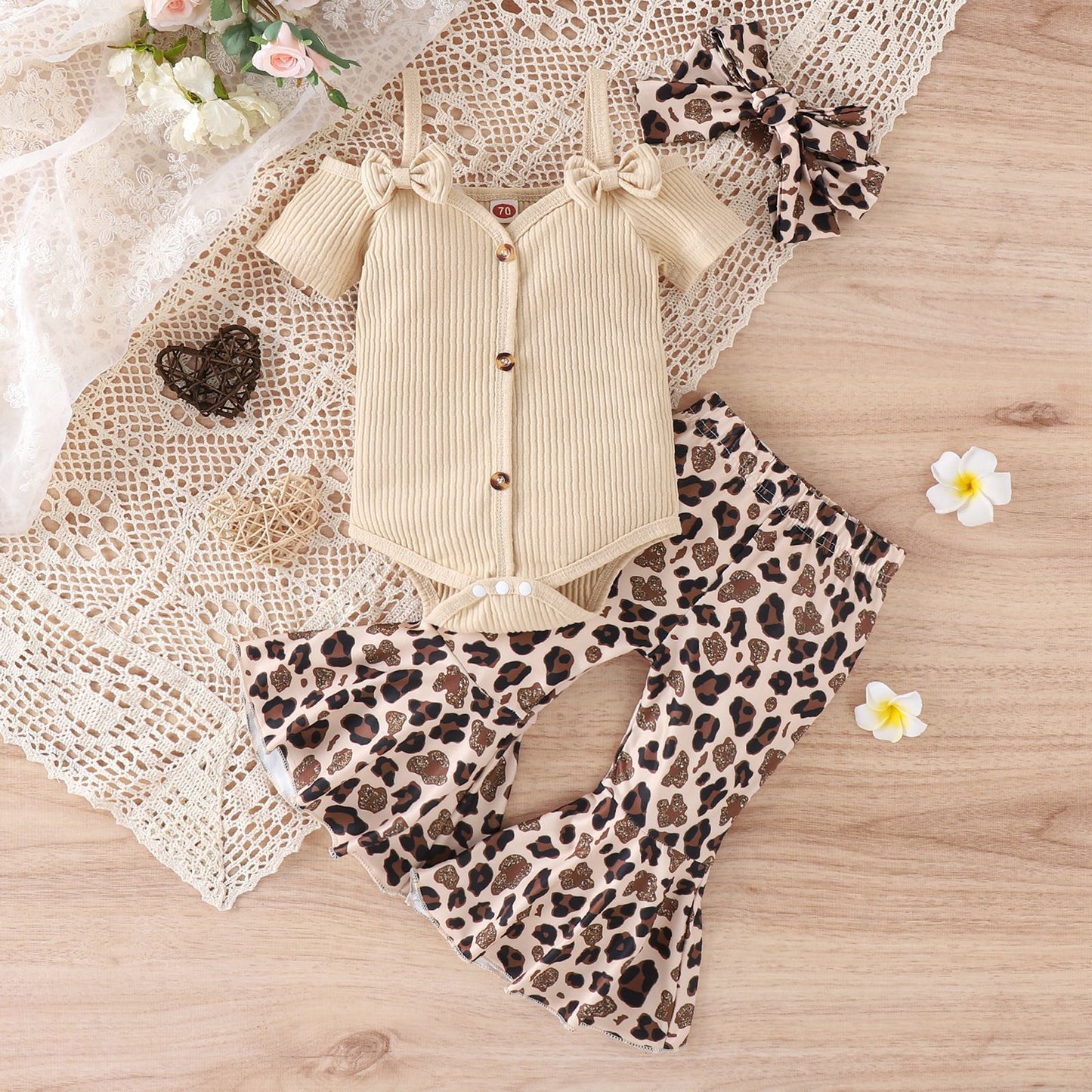 Summer Baby Girl Romper Bell-bottom Pants Suit