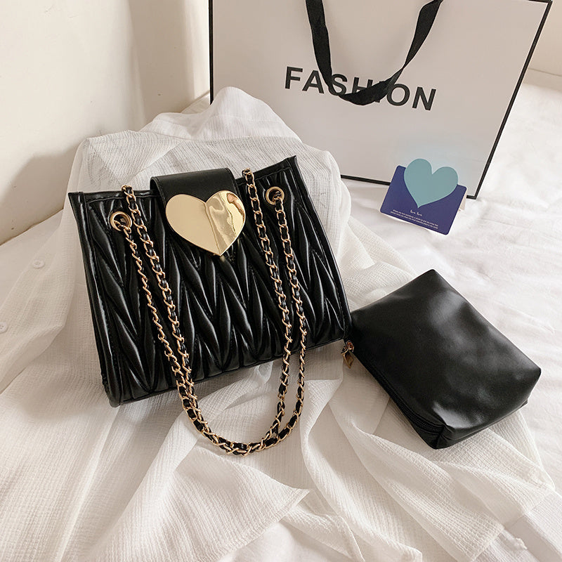 Women's Small Foreign Fashion Heart Chain Handbag, Valentine's Gift Idea