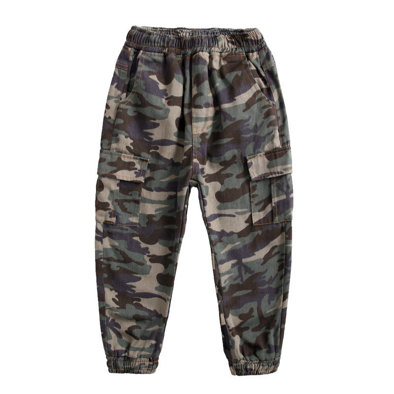 Boys' Sports Military Camouflage Casual Trousers