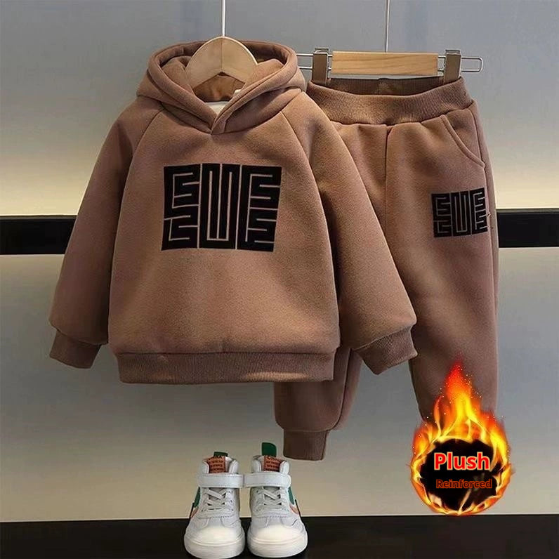 Fleece Sweater Sportswear Thickening Two-piece Set