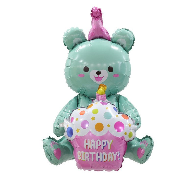 Cute Cake Bear Aluminum Film Balloon