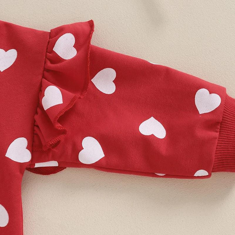 Heart Jumpsuit & Headband Two-piece Set