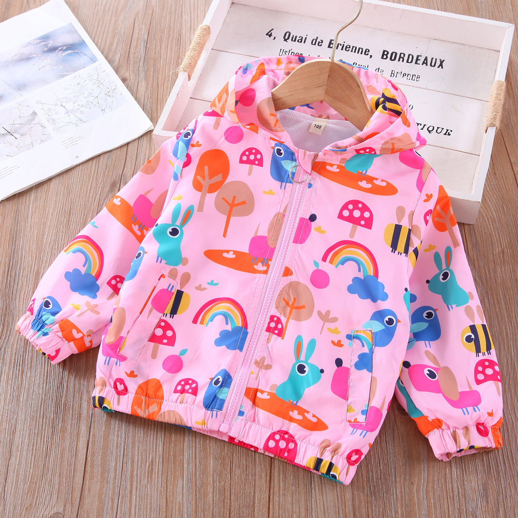 Girls' Printed Cartoon Spring Jacket