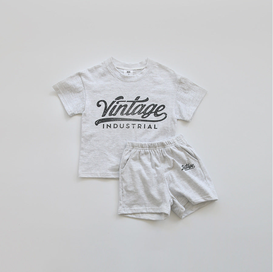 Baby Western Style Cotton T-shirt & Shorts 2pc Set