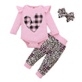 Baby Valentine's Day Long Sleeve Jumpsuit Pants 3pc Set