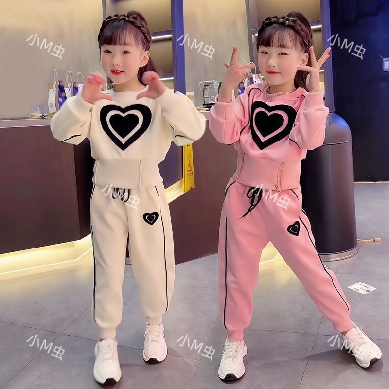 Girls' Spring & Autumn Sports Tracksuit, Western Style Fashion