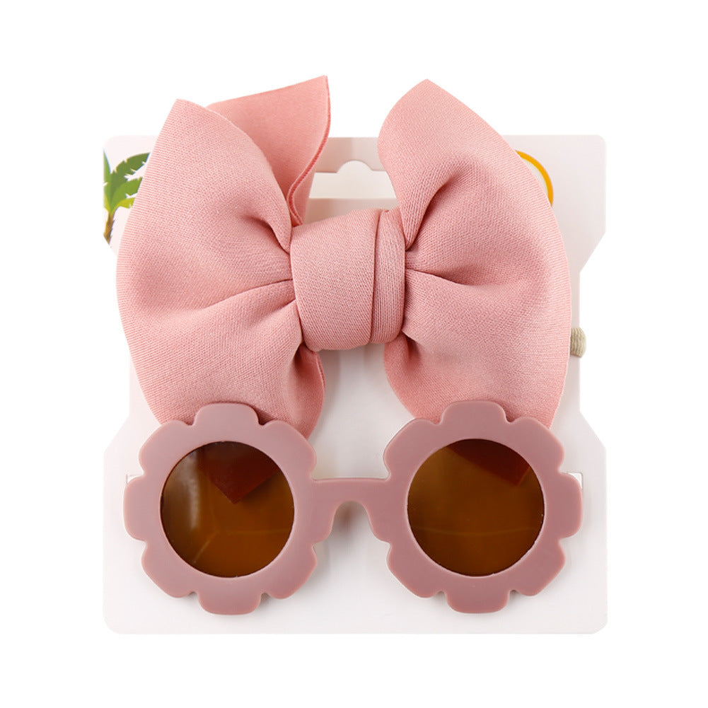 Children's Sunshade Sunglasses Bow Hair Band Two-piece Set