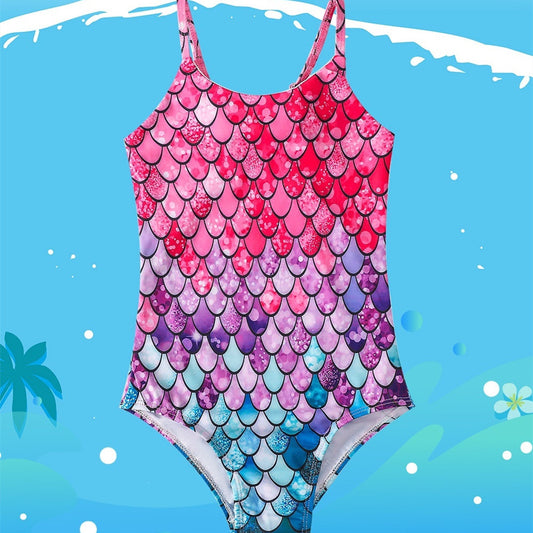 Girls' Mermaid 1pc Swimsuit, Multiple Designs To Choose From