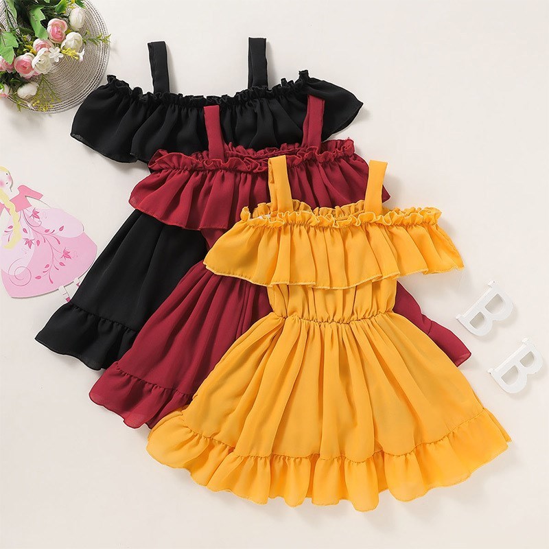 Girl's Fashion Casual Solid Color Dresses