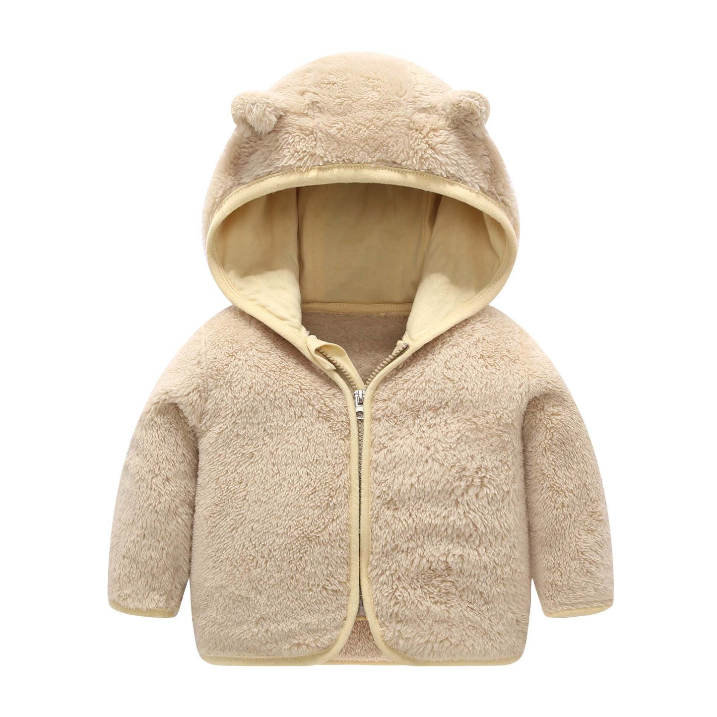 Children's Coral Fleece Jacket Padded Warm Hooded Top