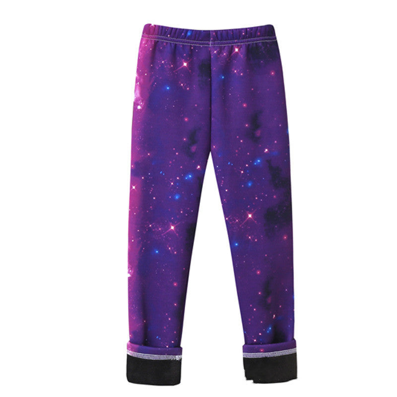 Girl's leggings, purple in color.