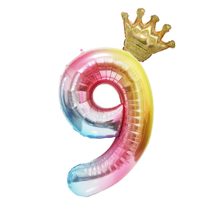 40 Inch Gradient Digital Crown Balloon