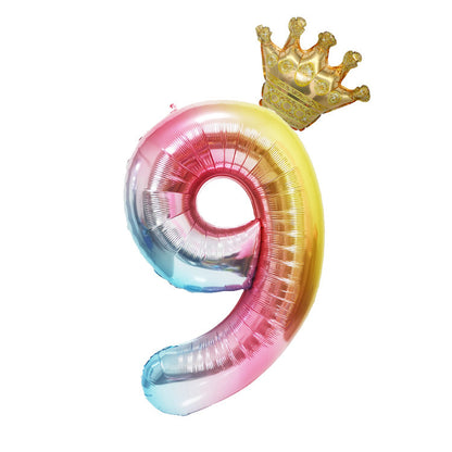40 Inch Gradient Digital Crown Balloon