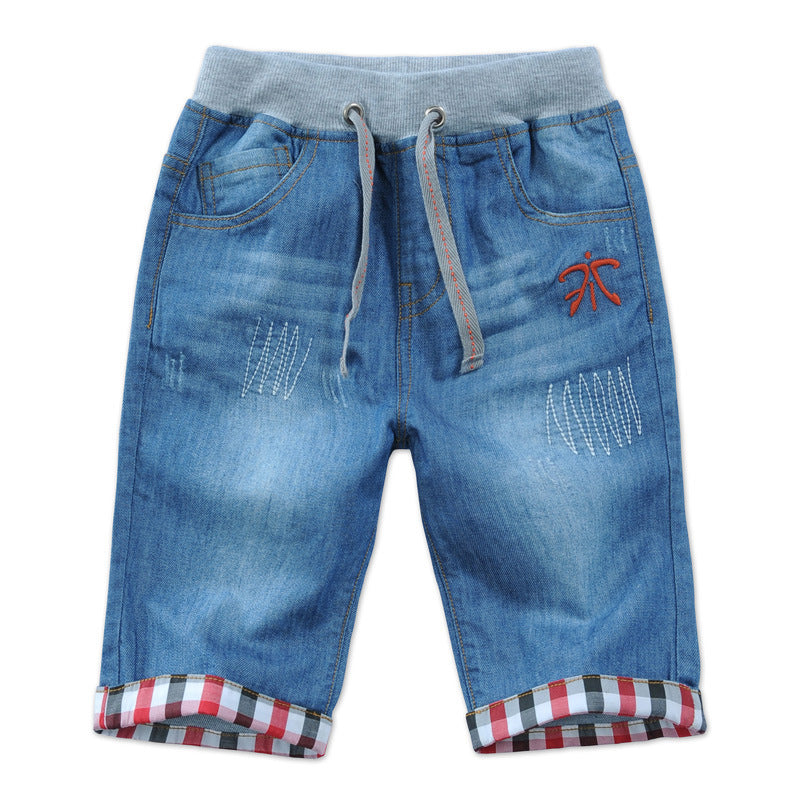 Simple And Versatile Casual Boys' Denim Capris