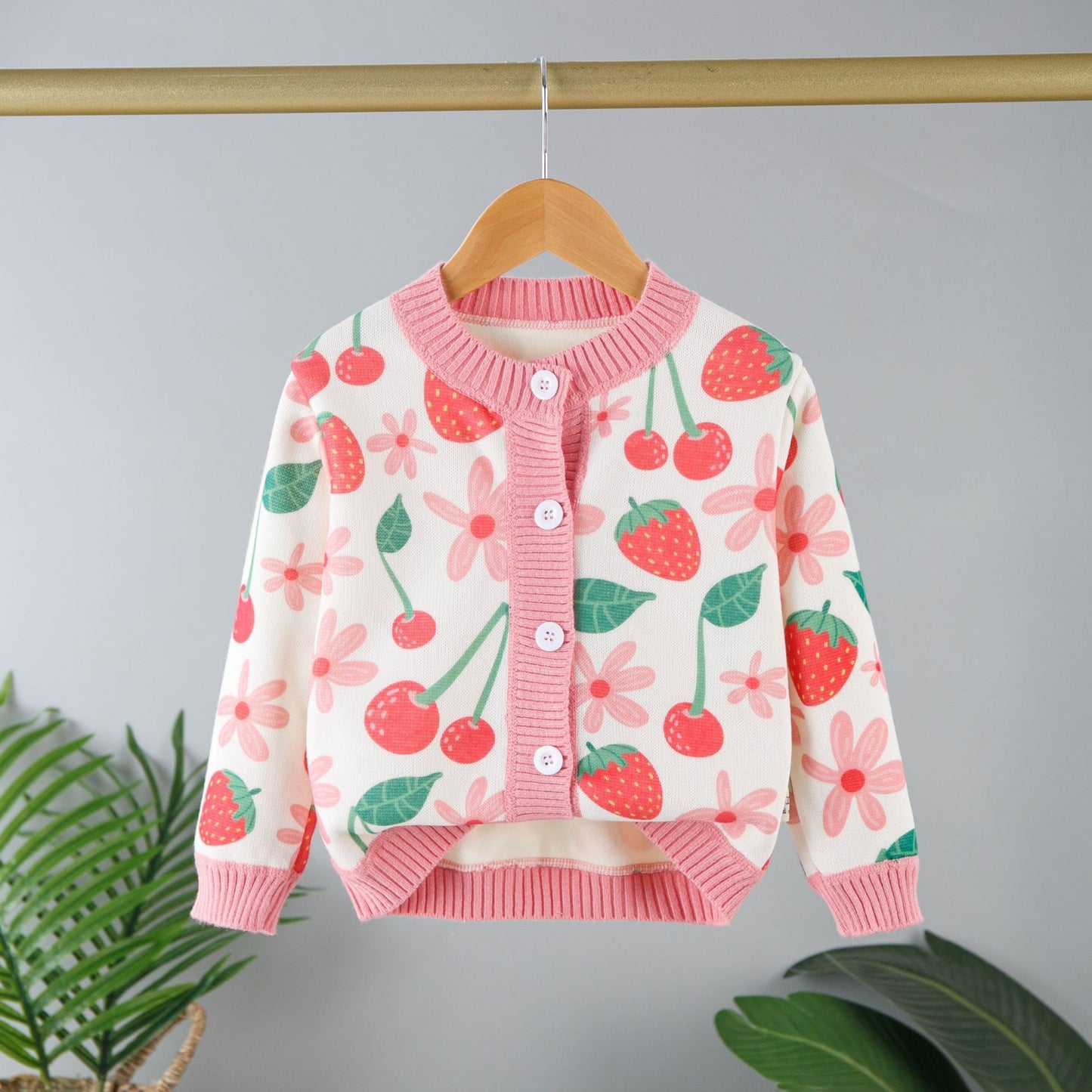 Girls' Fashion Personality Rhombus Cardigan Sweater