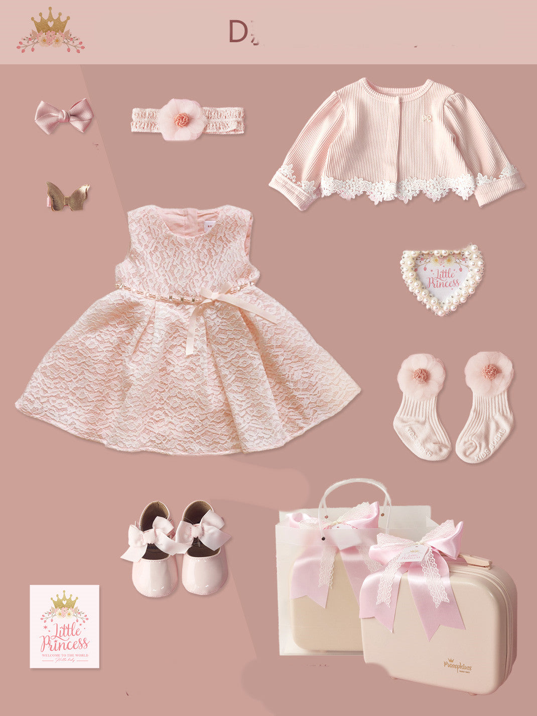 Baby Gift Box, Little Princess Dress, Lace Dress Suit