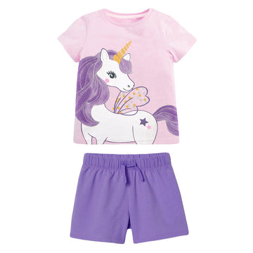 Summer New Style Short-Sleeve Kids Set Cotton Girls Set