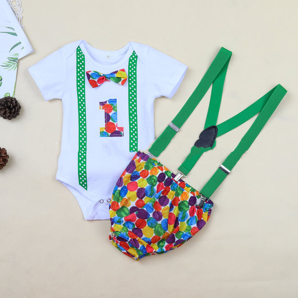 Children's Summer Clothing, Baby Boy Onesie, Baby 1st Birthday 2pc Set