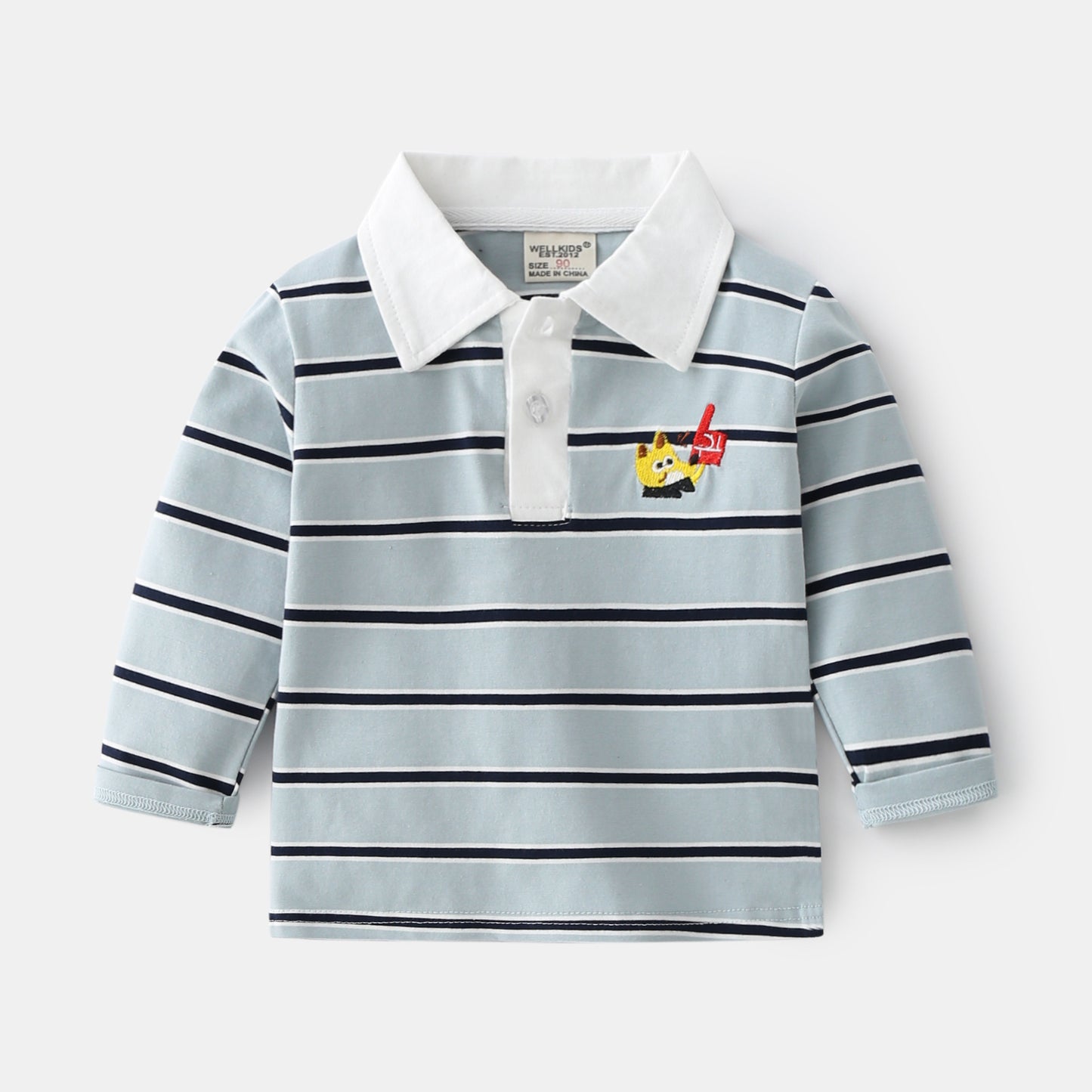 Boys' Long Sleeve Striped POLO Shirt