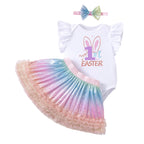 Easter Baby Outfit Print Skirt And Hair Accessory Set