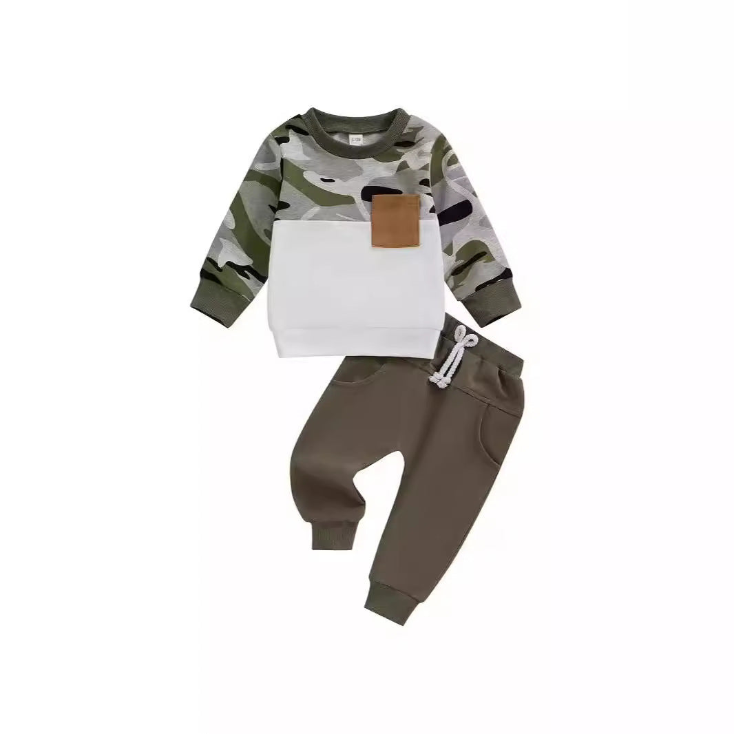 Baby Boys' Autumn And Winter Camouflage Suit