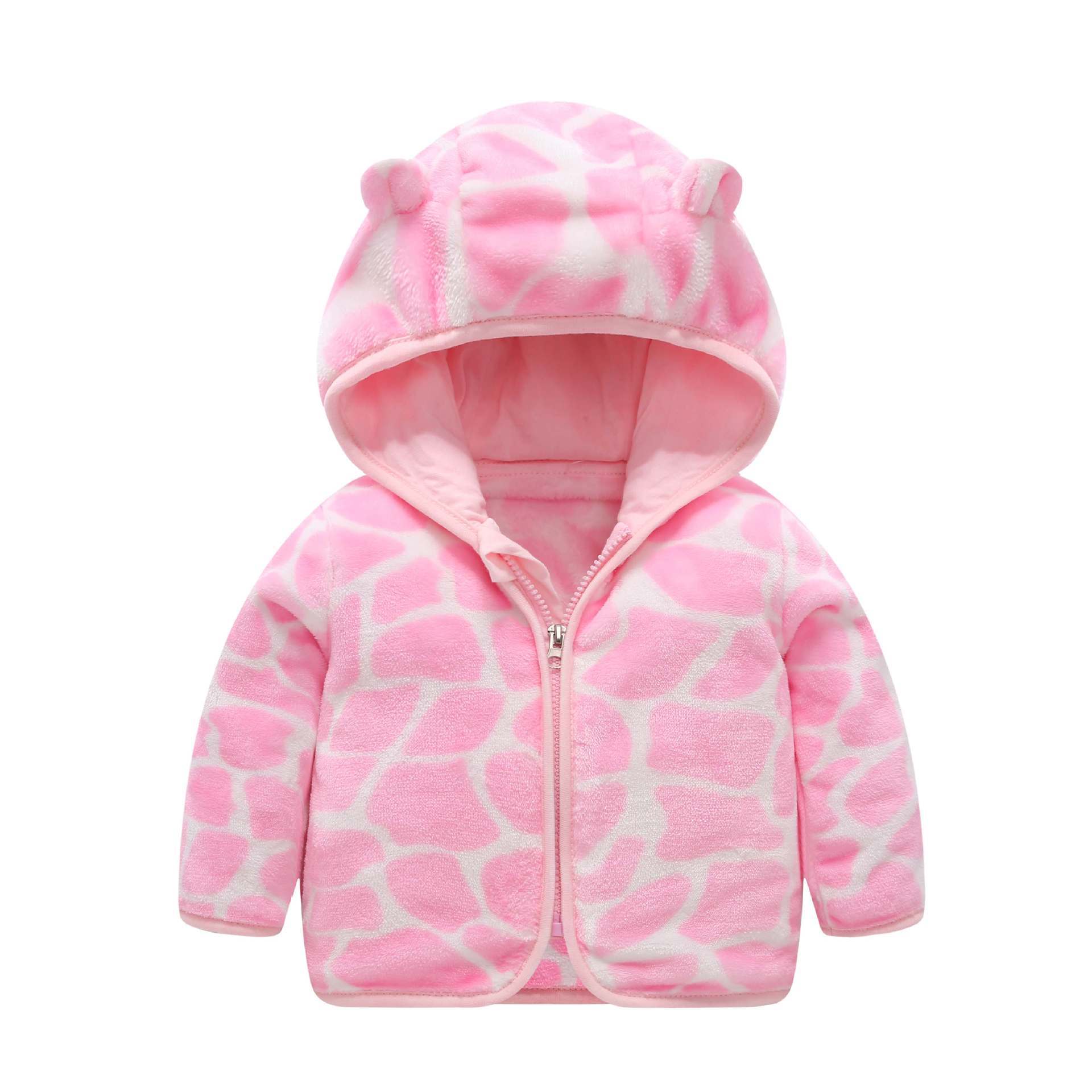 Children's Coral Fleece Jacket Padded Warm Hooded Top