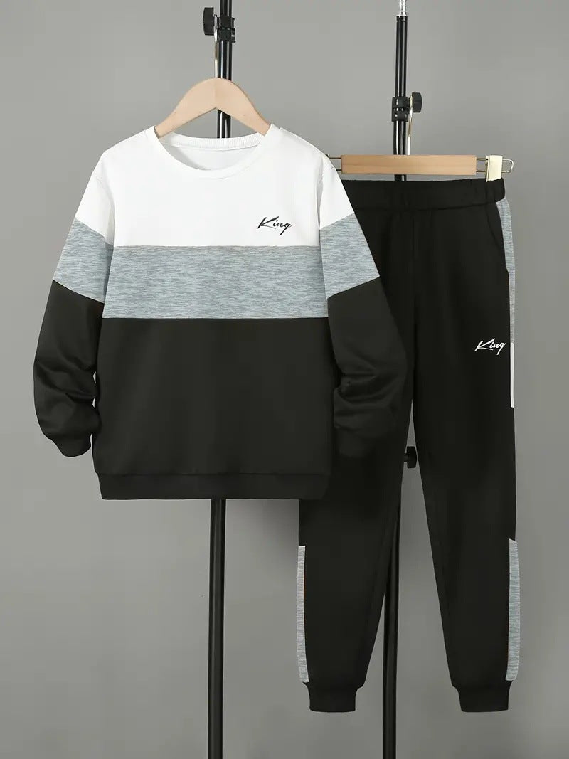 Design Multicolor Hoodie Pants Two-piece Set