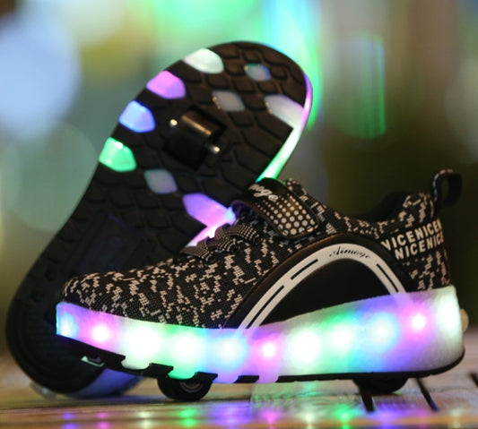 Ultra-light Luminous And Rechargeable Roller Skate Shoes