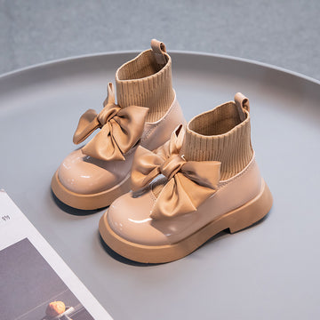 Girl Bow Princess Style Leather Boots