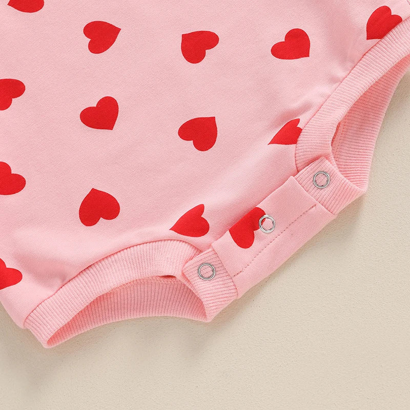 Heart Jumpsuit & Headband Two-piece Set