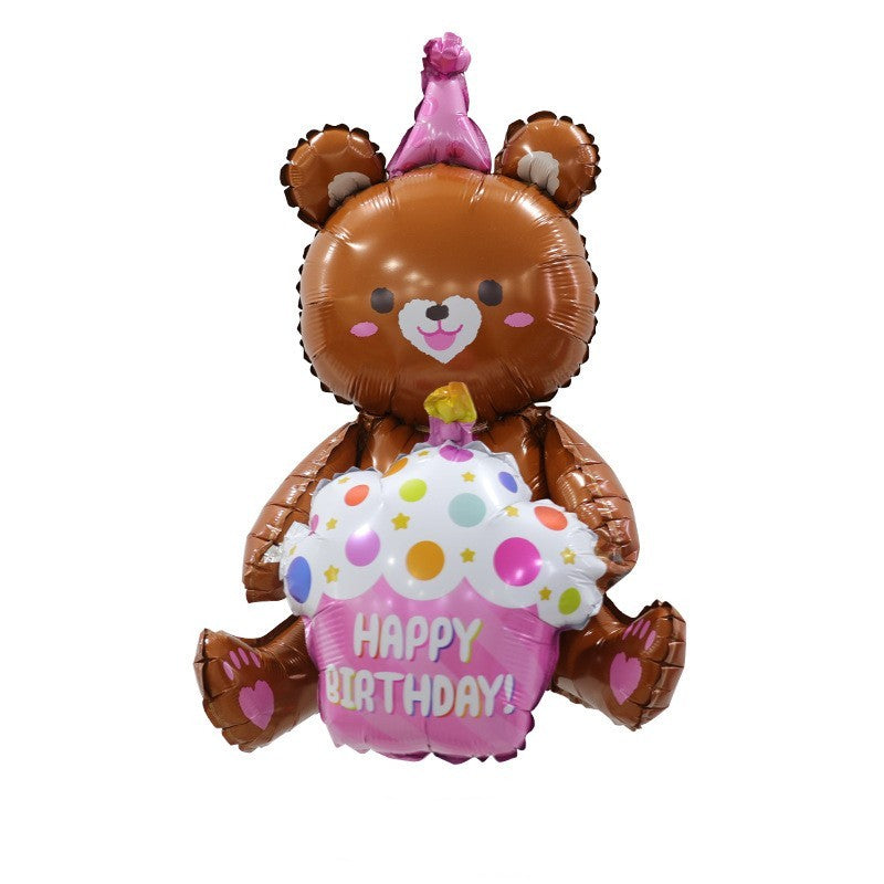 Cute Cake Bear Aluminum Film Balloon