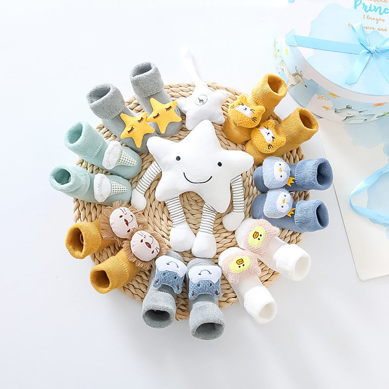 Baby Prince Socks With Toy Gift Box Set, Multiple Colors & Styles To Choose From