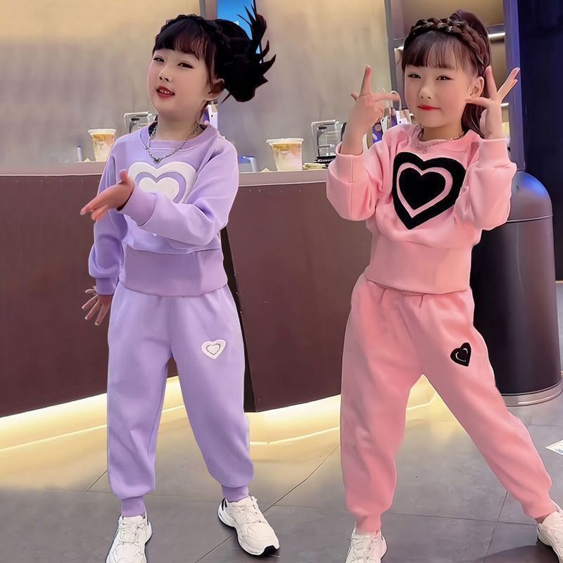 Girls' Spring & Autumn Sports Tracksuit, Western Style Fashion