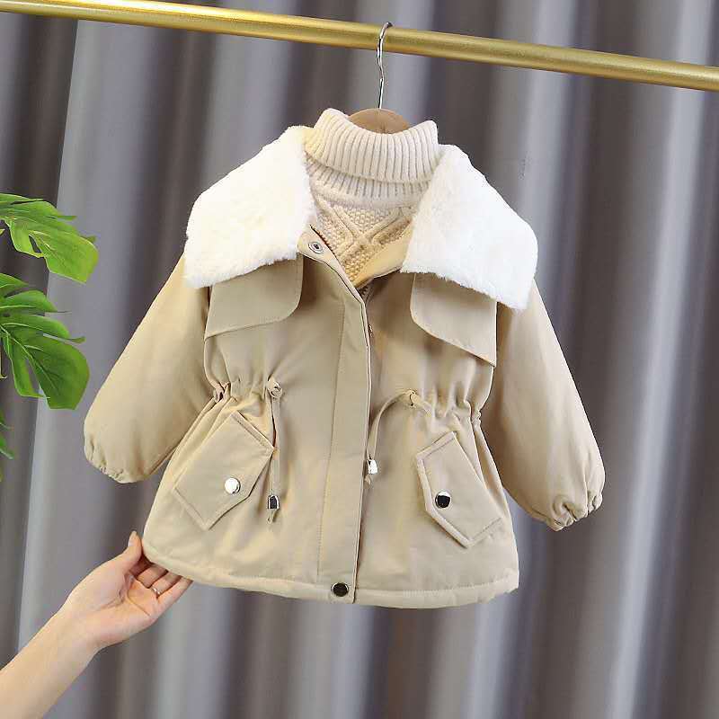 Girls' Fleece-lined Cotton Coat