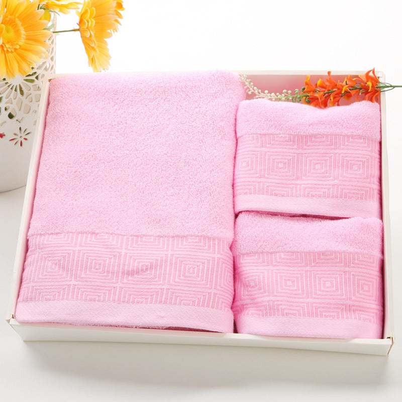 Cotton 3pc Towel Veneer Cloth Thickened Hotel Bath Towel Embroidery, Gift For Mom