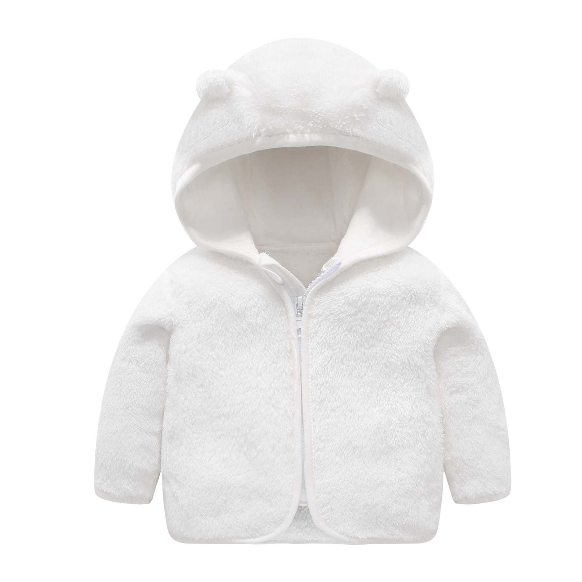 Children's Coral Fleece Jacket Padded Warm Hooded Top