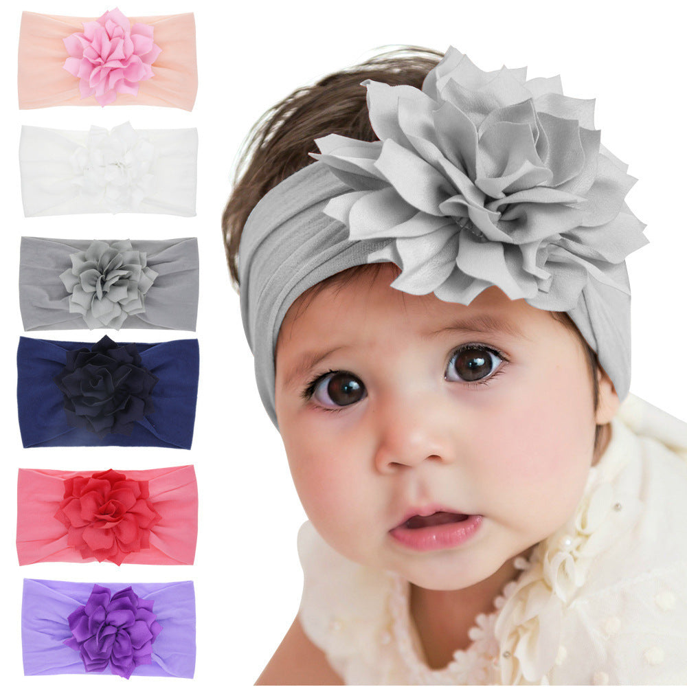 Nylon Lotus Leaf Flower  Hairband, Comes In Multiple Colors