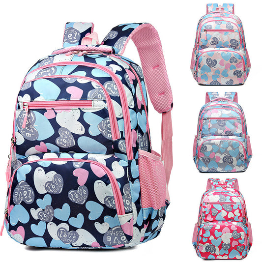 Girls' Student Schoolbag, Portable Burden Alleviation Large Capacity Backpack