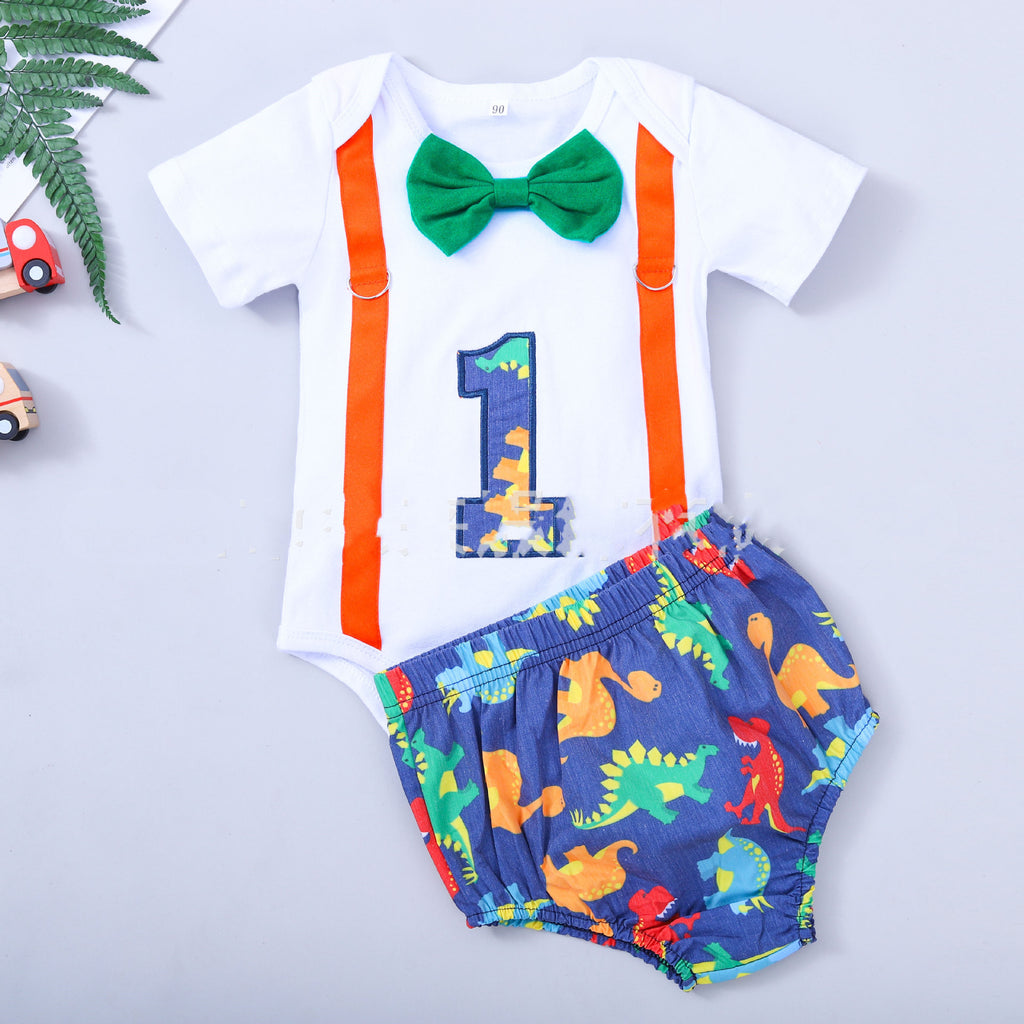 Children's Summer Clothing, Baby Boy Onesie, Baby 1st Birthday 2pc Set
