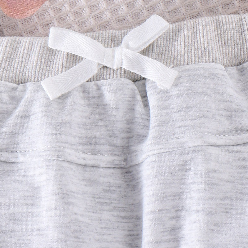 Boys' Spring & Autumn Leisure Blue Sweater Grey 2pc Set